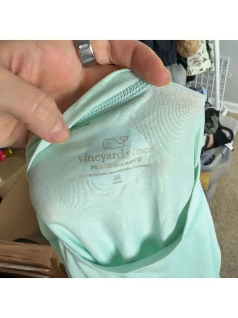 Vineyard Vines Performance Long Sleeve Shirt Mint Teal Size Medium Boy’s Child